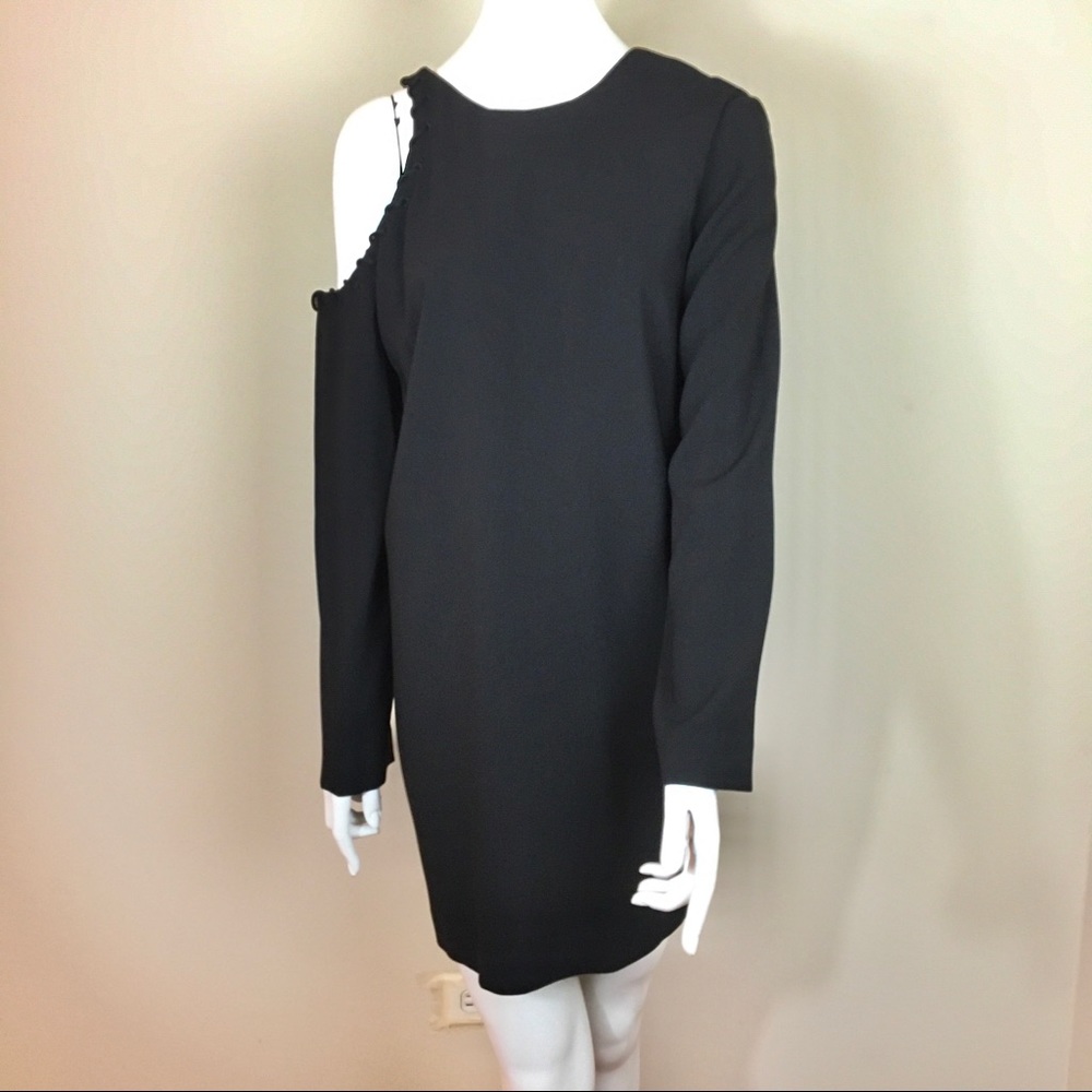 IRO Breen Crepe Cold Shoulder Black Dress Size 38
